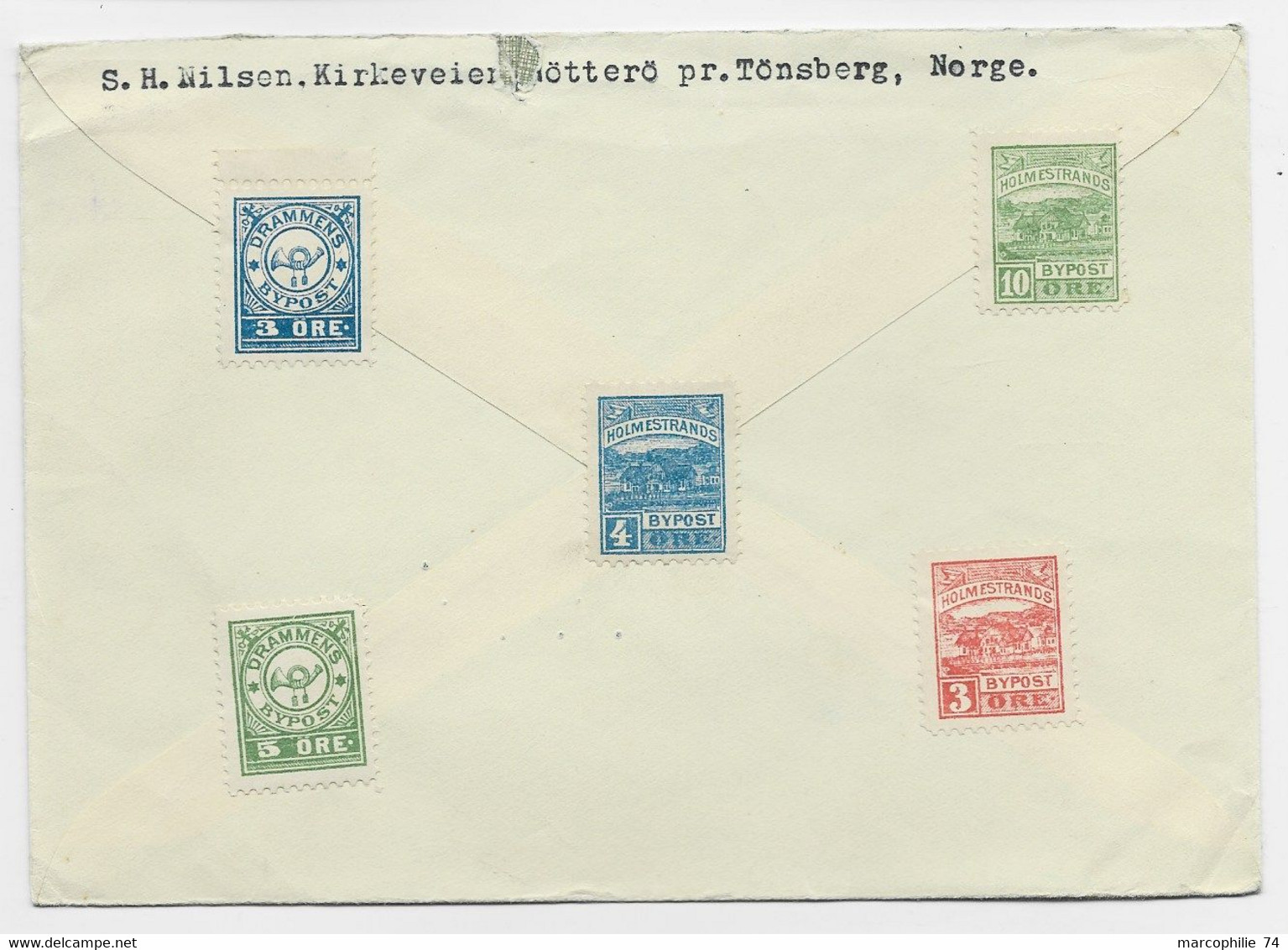 NORGE NORWAY LETTRE COVER TONSBERG 10.1.1955 TO USA - Storia Postale