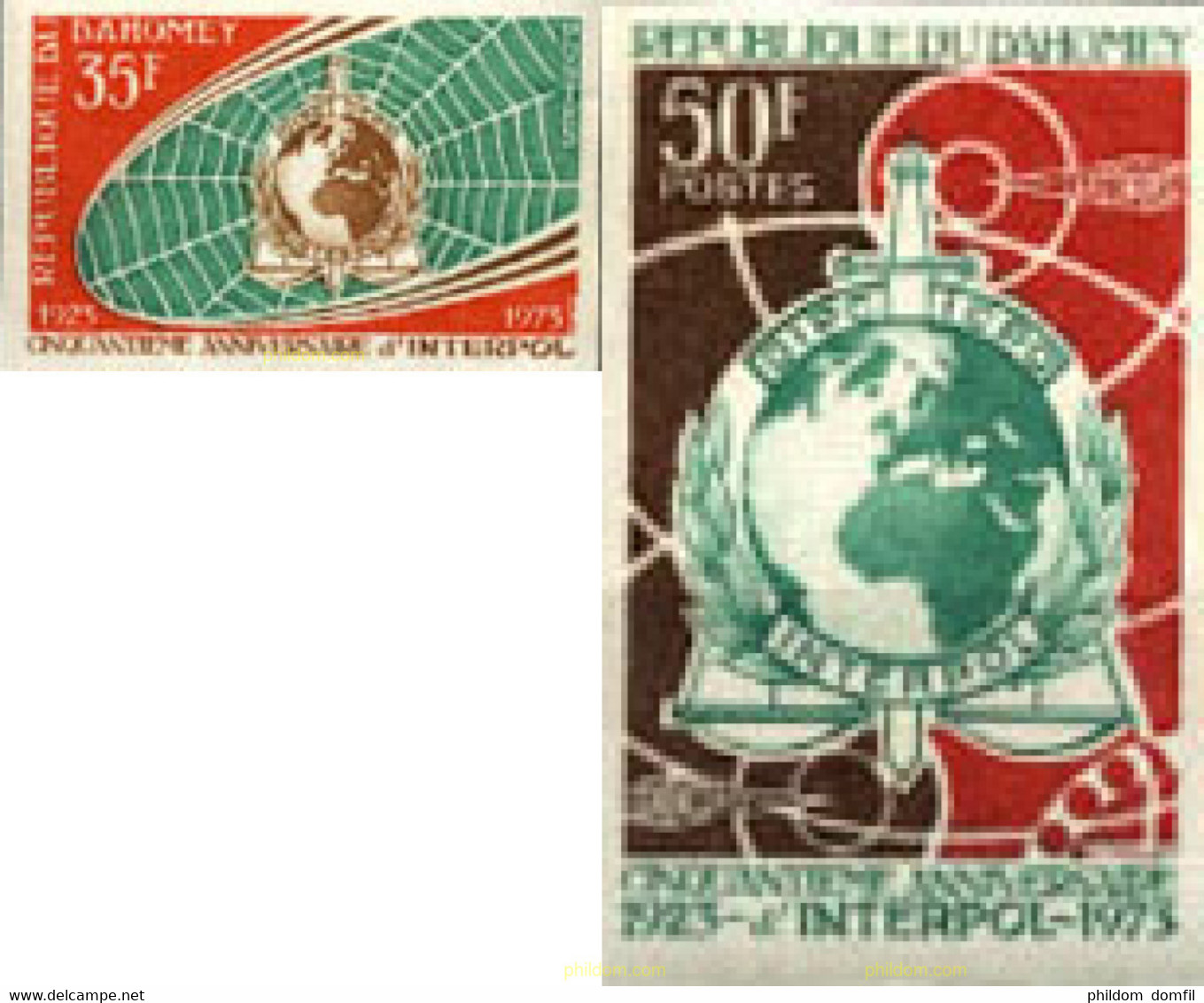 193493 MNH DAHOMEY 1973 50 ANIVERSARIO DE LA INTERPOL - Andere & Zonder Classificatie