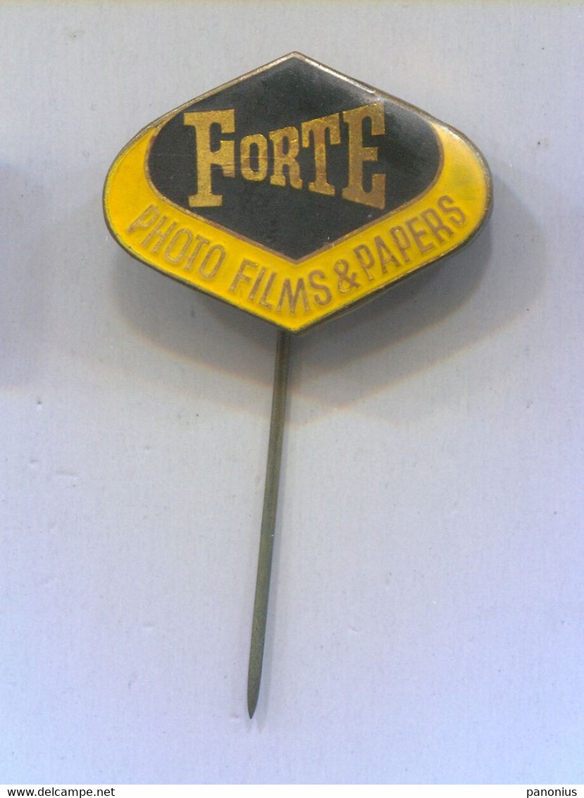 FORTE - Photo Films & Papers, Vintage Pin Badge Abzeichen - Fotografie