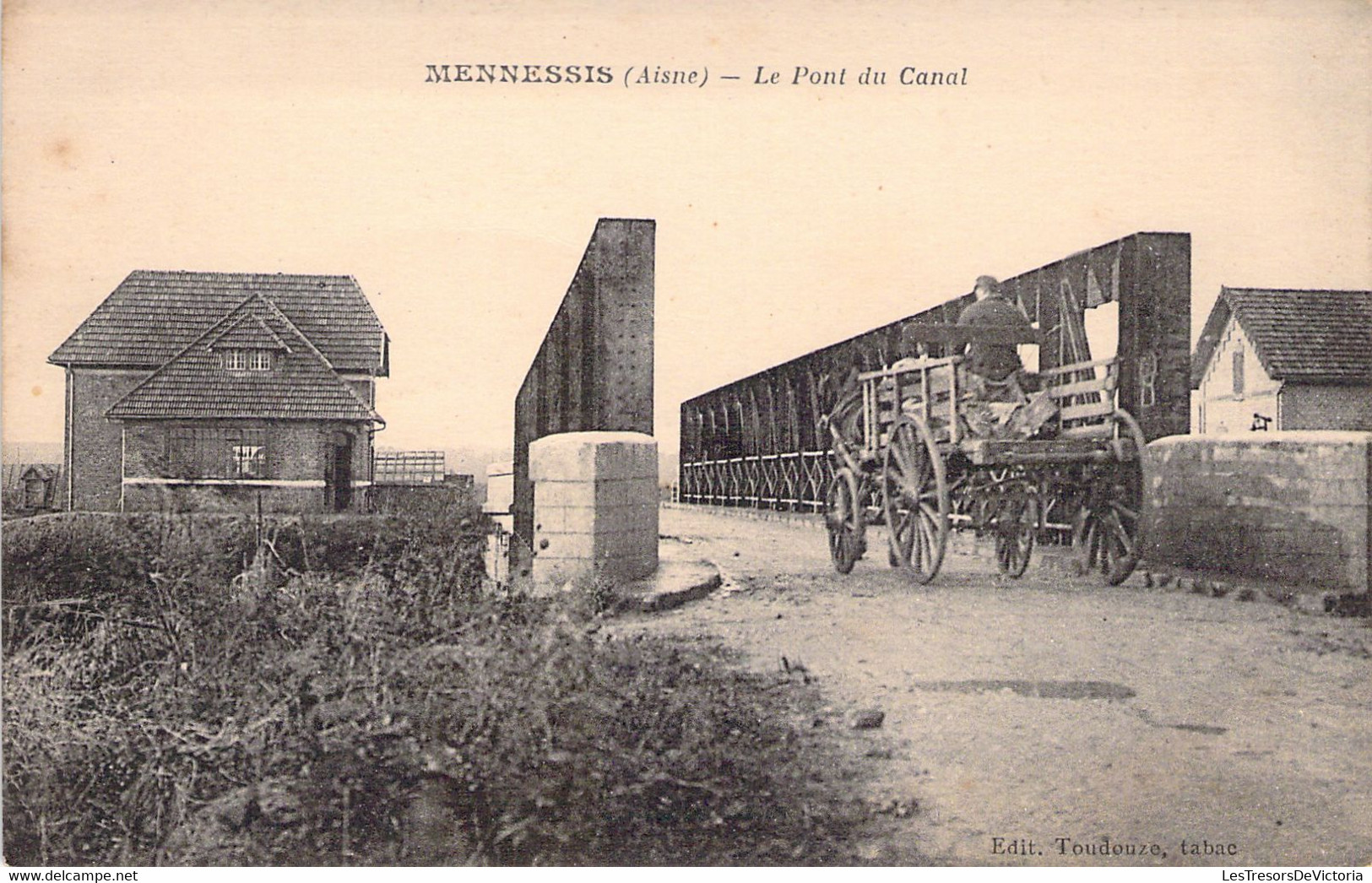 FRANCE - 02 - MENNESSIS - Le Pont Du Canal - Attelage - Edit Toudouze - Carte Postale Ancienne - Sonstige & Ohne Zuordnung