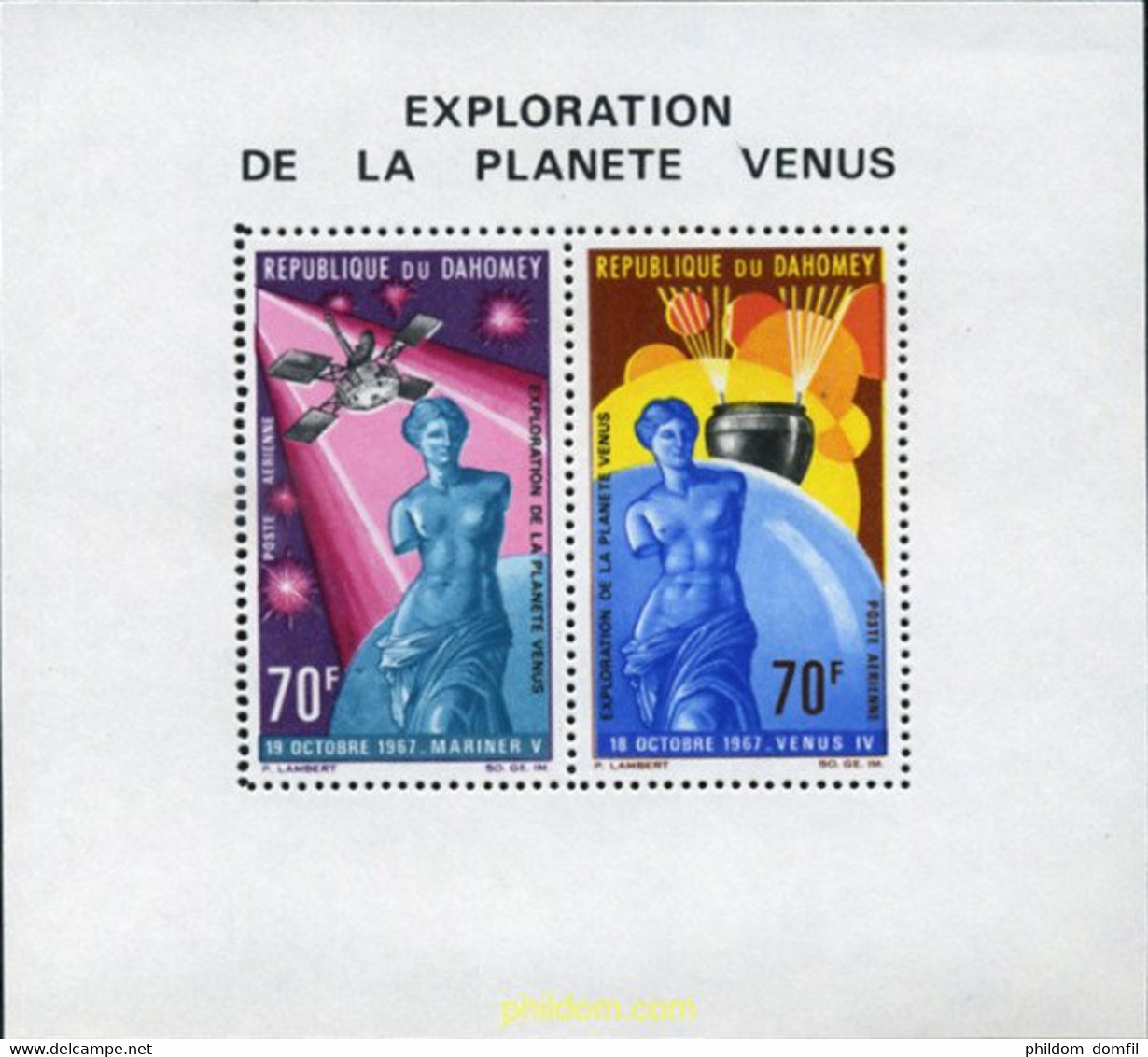 358281 MNH DAHOMEY 1968 EXPLORACION DE VENUS - Sonstige & Ohne Zuordnung