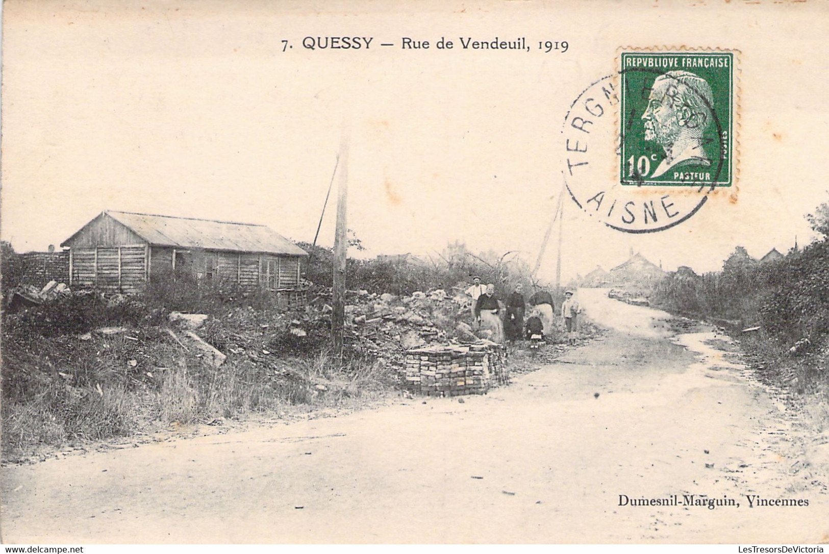 FRANCE - 02 - QUESSY - Rue De Vendeuil 1919 - Dumesnil Marguin - Carte Postale Ancienne - Sonstige & Ohne Zuordnung