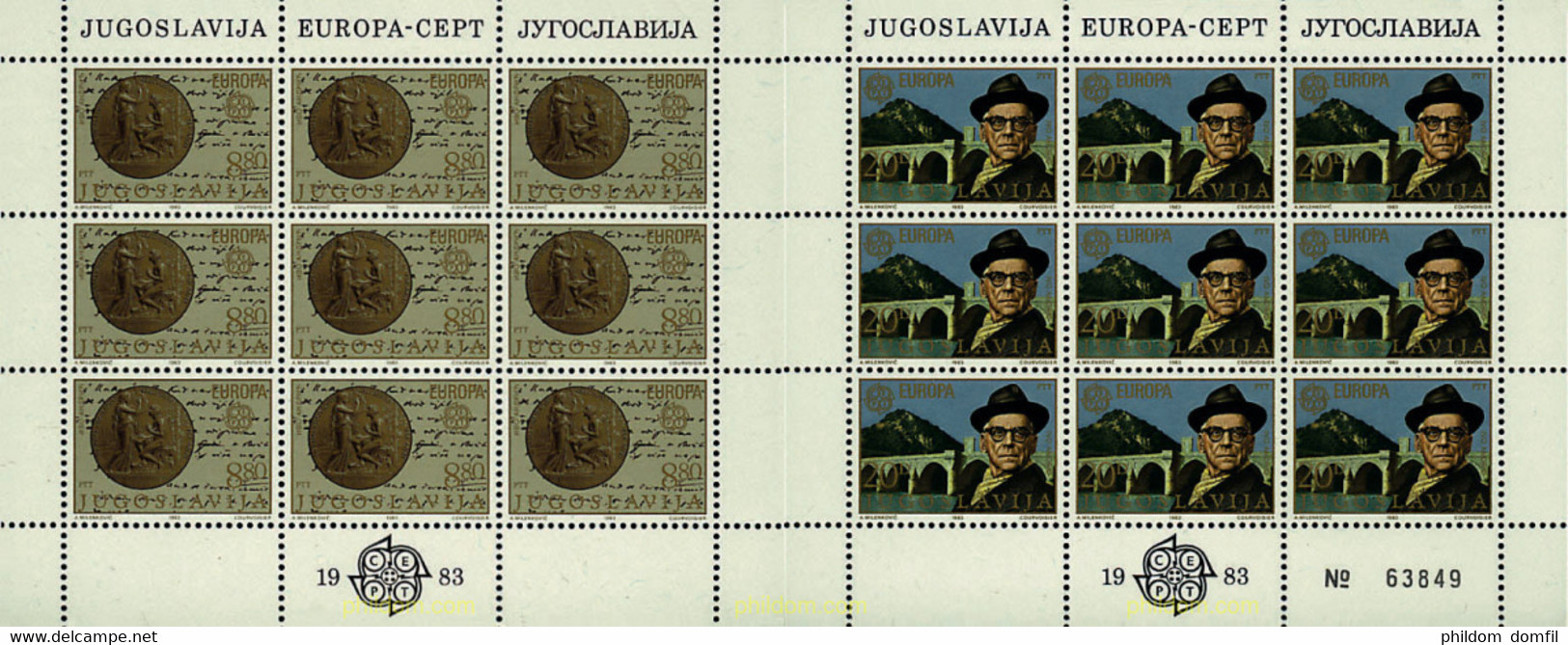 8943 MNH YUGOSLAVIA 1983 EUROPA CEPT. GRANDES OBRAS DE LA HUMANIDAD - Colecciones & Series