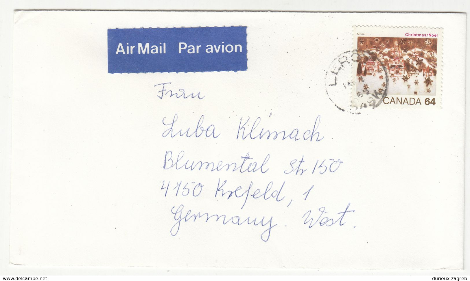 Canada Letter Cover Posted 1985? To Germany B230301 - Lettres & Documents