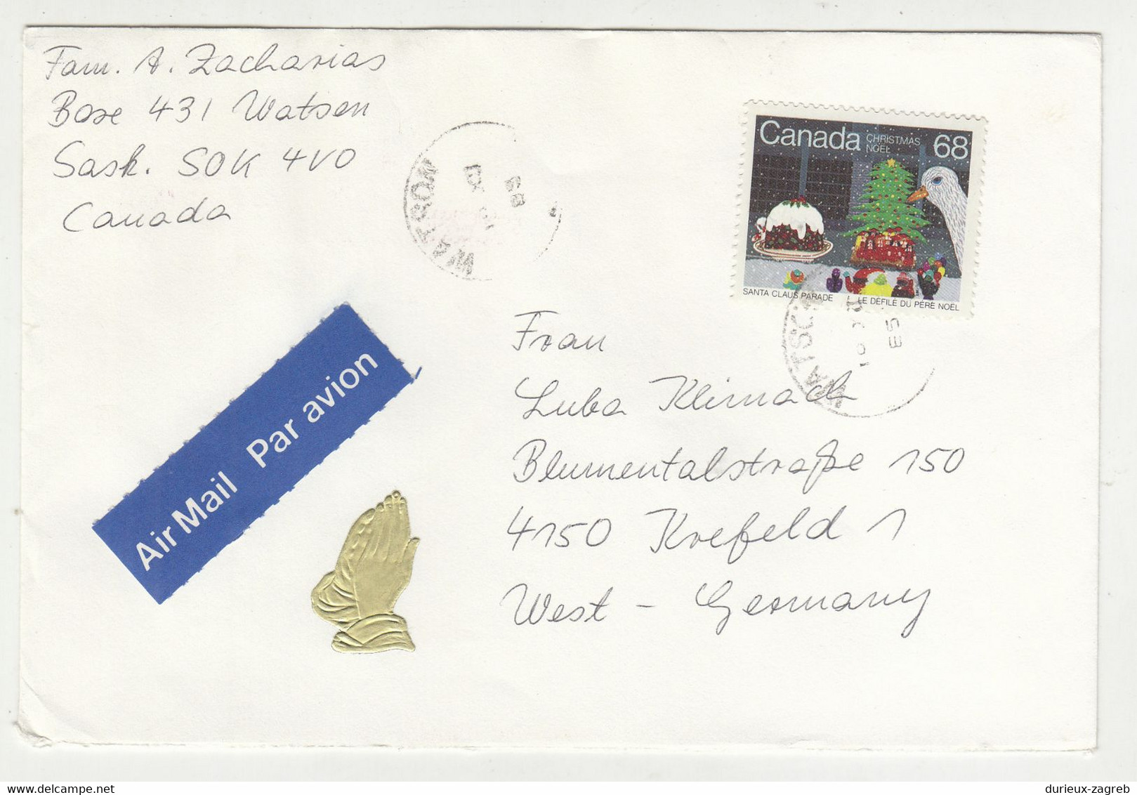 Canada Letter Cover Posted 1985? To Germany B230301 - Lettres & Documents