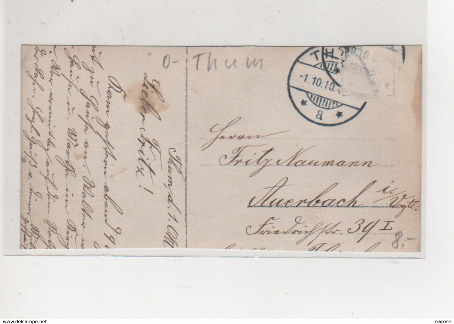 ANTIKE POSTKARTE - THUM TRACHTENVEREIN 1910  7 X 14 Cm - Thum