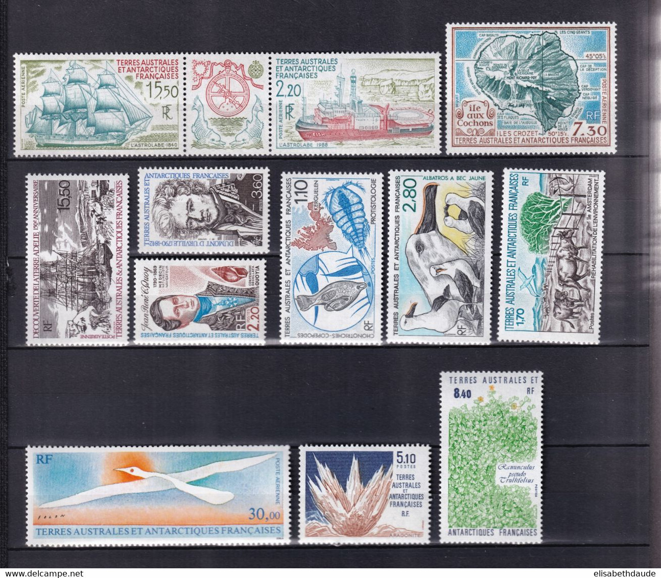 TAAF - 1990 - ANNEE COMPLETE  AVEC POSTE AERIENNE **  MNH - COTE = 47.2 EUR. - Années Complètes