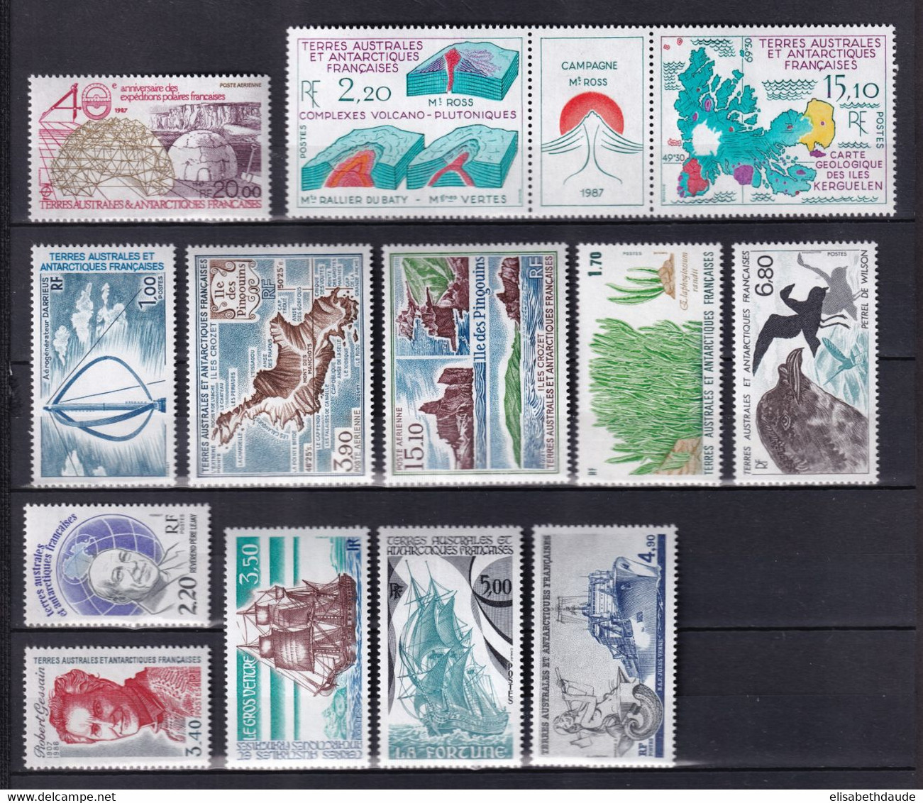 TAAF - 1988 - ANNEE COMPLETE  AVEC POSTE AERIENNE  **  MNH - COTE = 45.2 EUR. - Volledig Jaar