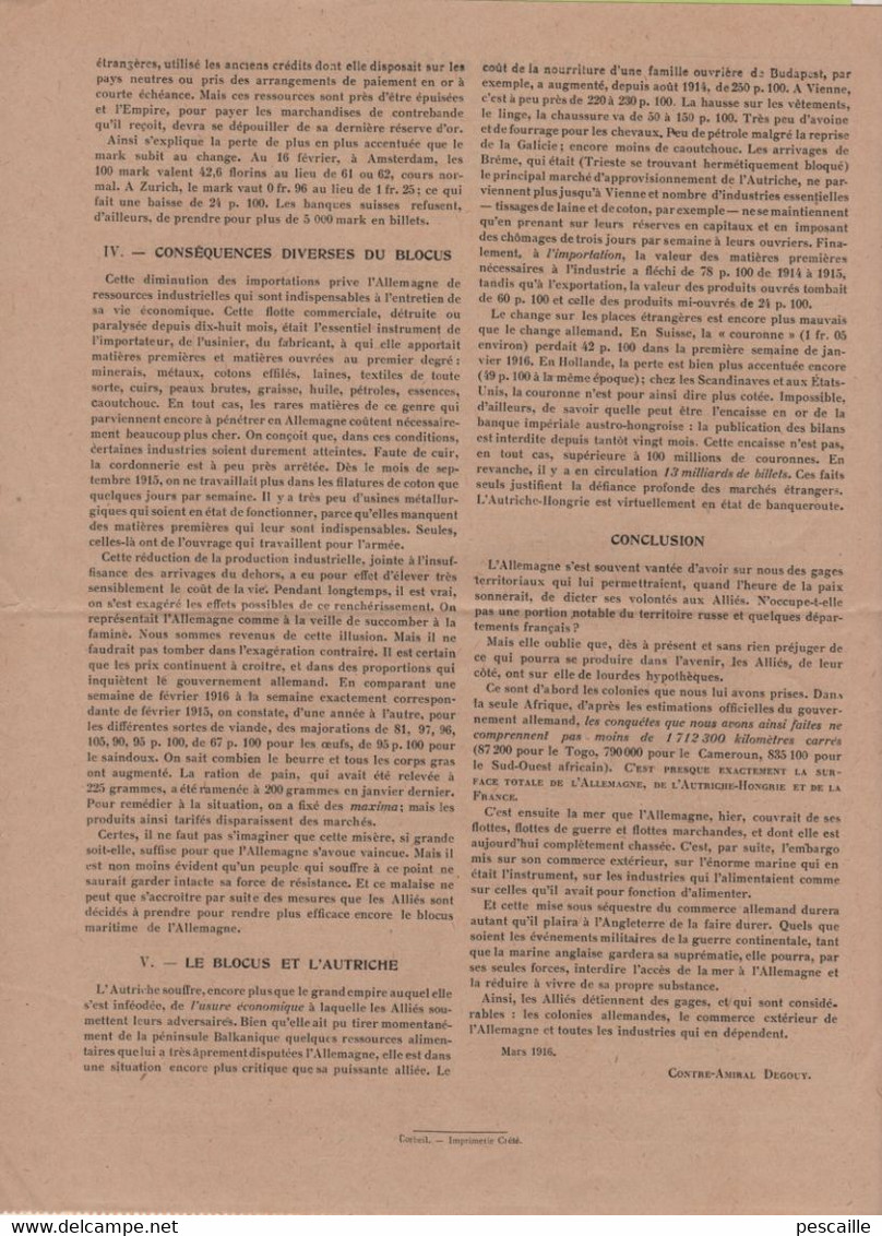 WW1 LETTRES A TOUS LES FRANCAIS N° 9 - LA MAITRISE DE LA MER - SUPPLEMENT A L'ILLUSTRATION DU 15 AVRIL 1916 - Documents