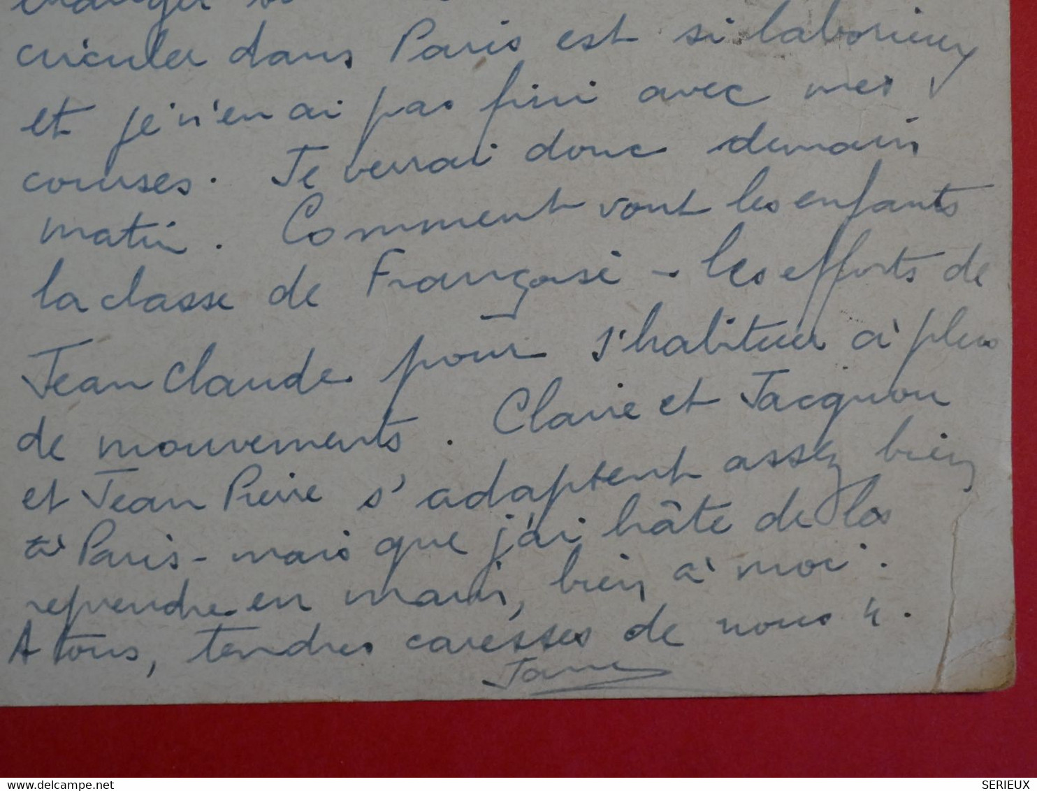 BO17 FRANCE   BELLE  CARTE ENTIER GANDON  1947  PARIS LE CREUZOT  + AFFRANCH .  INTERESSANT+++ - Andere & Zonder Classificatie