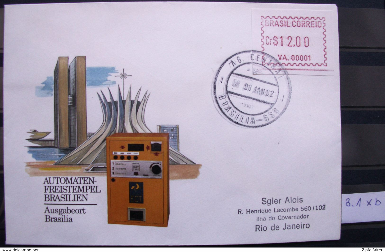 Brasilien. Sammlung Automatenmarken Mi. 1-2-3-4-5-6-7-8. ** postfrisch-gestempelt-FDC-Briefe-Sätze. Siehe 16 Bilder.