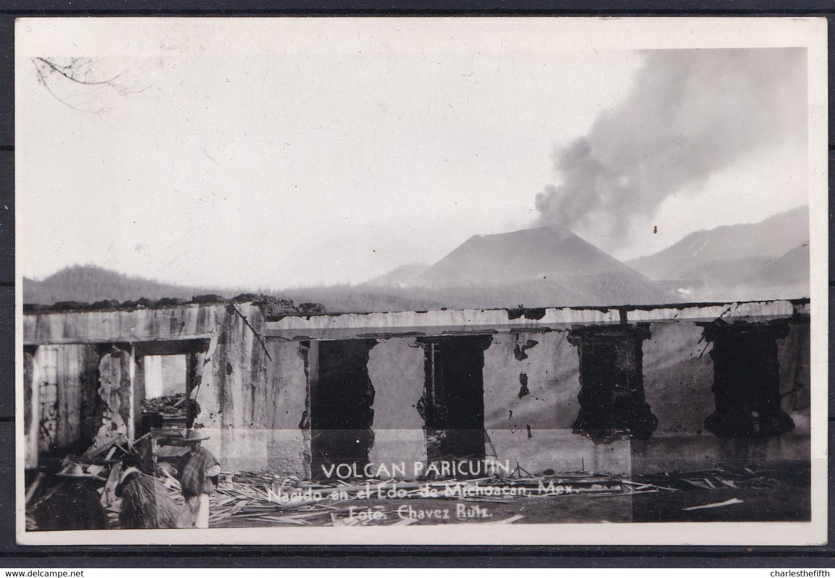 4 X CARTE PHOTO RARE MEXICO * VOLCAN PARICUTIN Vers 1943 - PHOTO CHAVEZ RUIZ * - VOLCANO - VULKAN - VULKAAN  See 4 Scans - Katastrophen