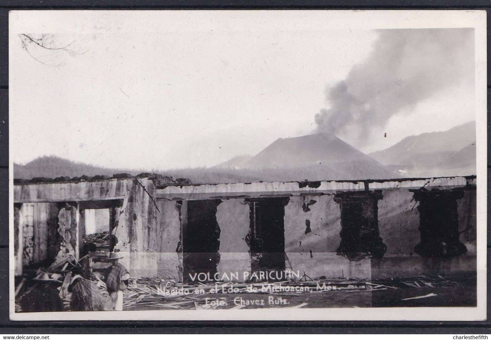 4 X CARTE PHOTO RARE MEXICO * VOLCAN PARICUTIN Vers 1943 - PHOTO CHAVEZ RUIZ * - VOLCANO - VULKAN - VULKAAN  See 4 Scans - Catastrophes