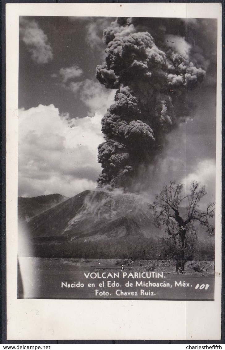 4 X CARTE PHOTO RARE MEXICO * VOLCAN PARICUTIN Vers 1943 - PHOTO CHAVEZ RUIZ * - VOLCANO - VULKAN - VULKAAN  See 4 Scans - Catastrophes