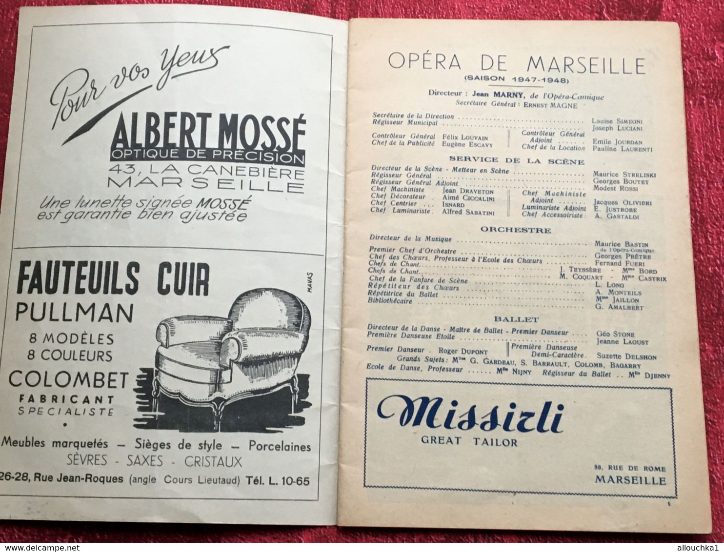 Rare Duke Ellington Trompette Piano Gala De Jazz 1947/48 Programme Opéra Municipal De Marseille-Rex Stewart-Pubs - Programmes