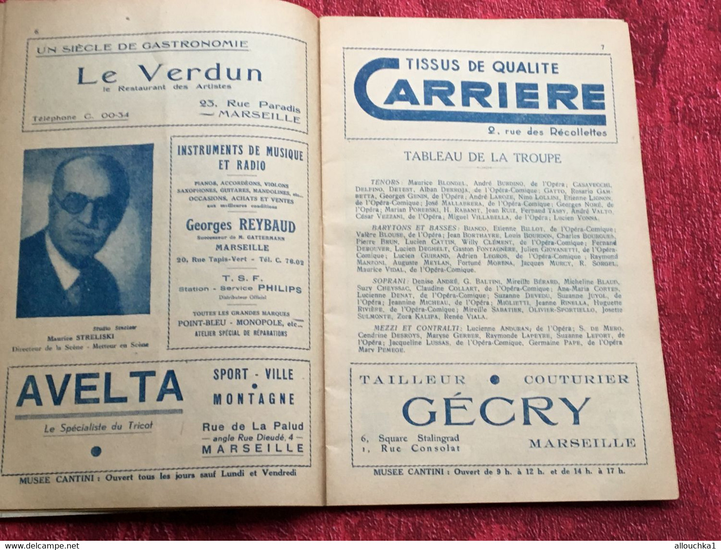 Rare Duke Ellington Trompette Piano Gala de Jazz 1947/48 Programme Opéra Municipal de Marseille-Rex Stewart-Pubs