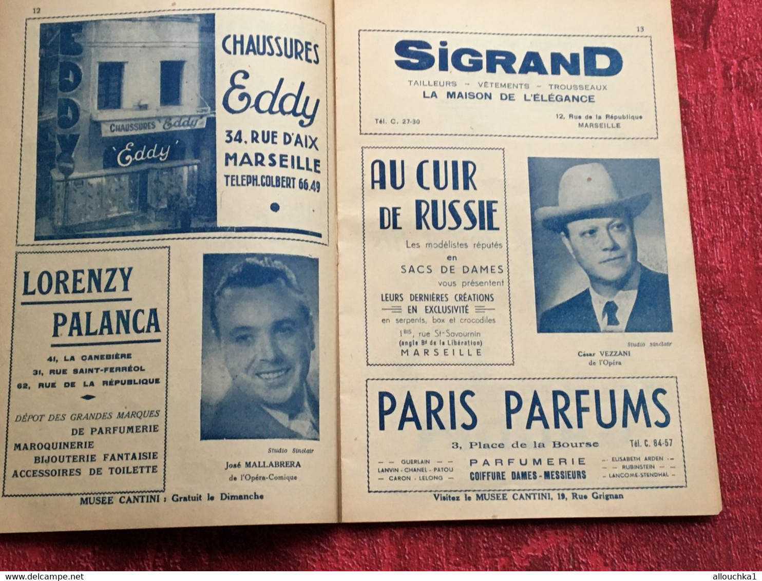 Rare Duke Ellington Trompette Piano Gala de Jazz 1947/48 Programme Opéra Municipal de Marseille-Rex Stewart-Pubs