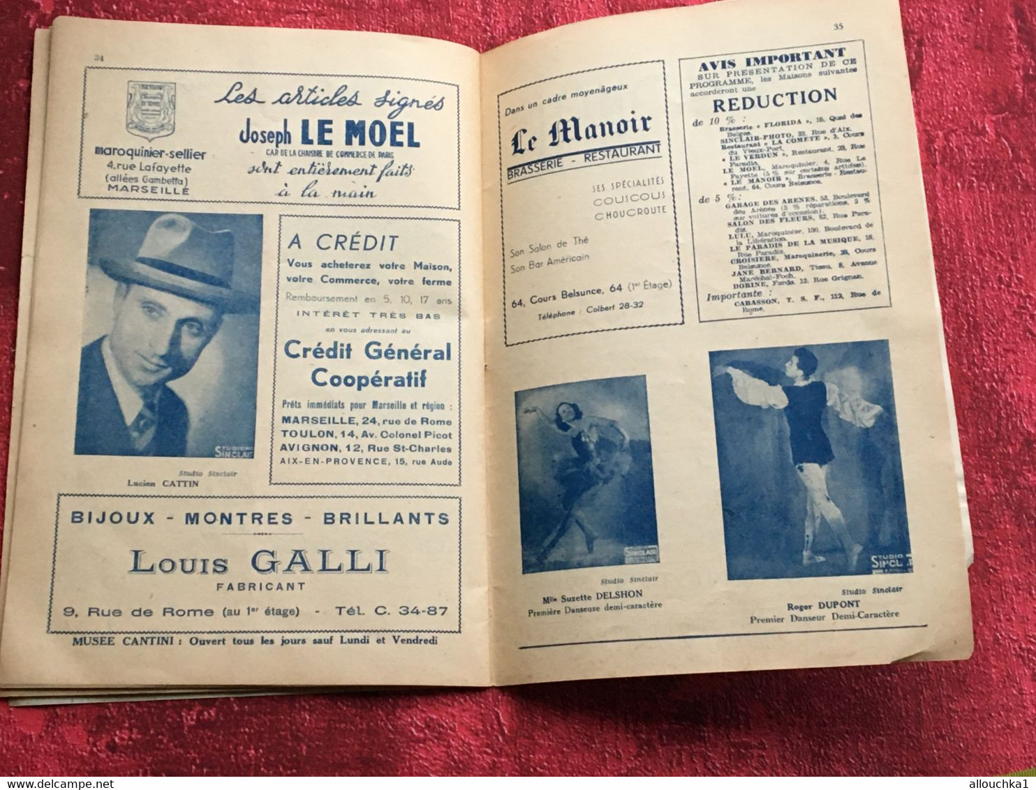 Rare Duke Ellington Trompette Piano Gala de Jazz 1947/48 Programme Opéra Municipal de Marseille-Rex Stewart-Pubs