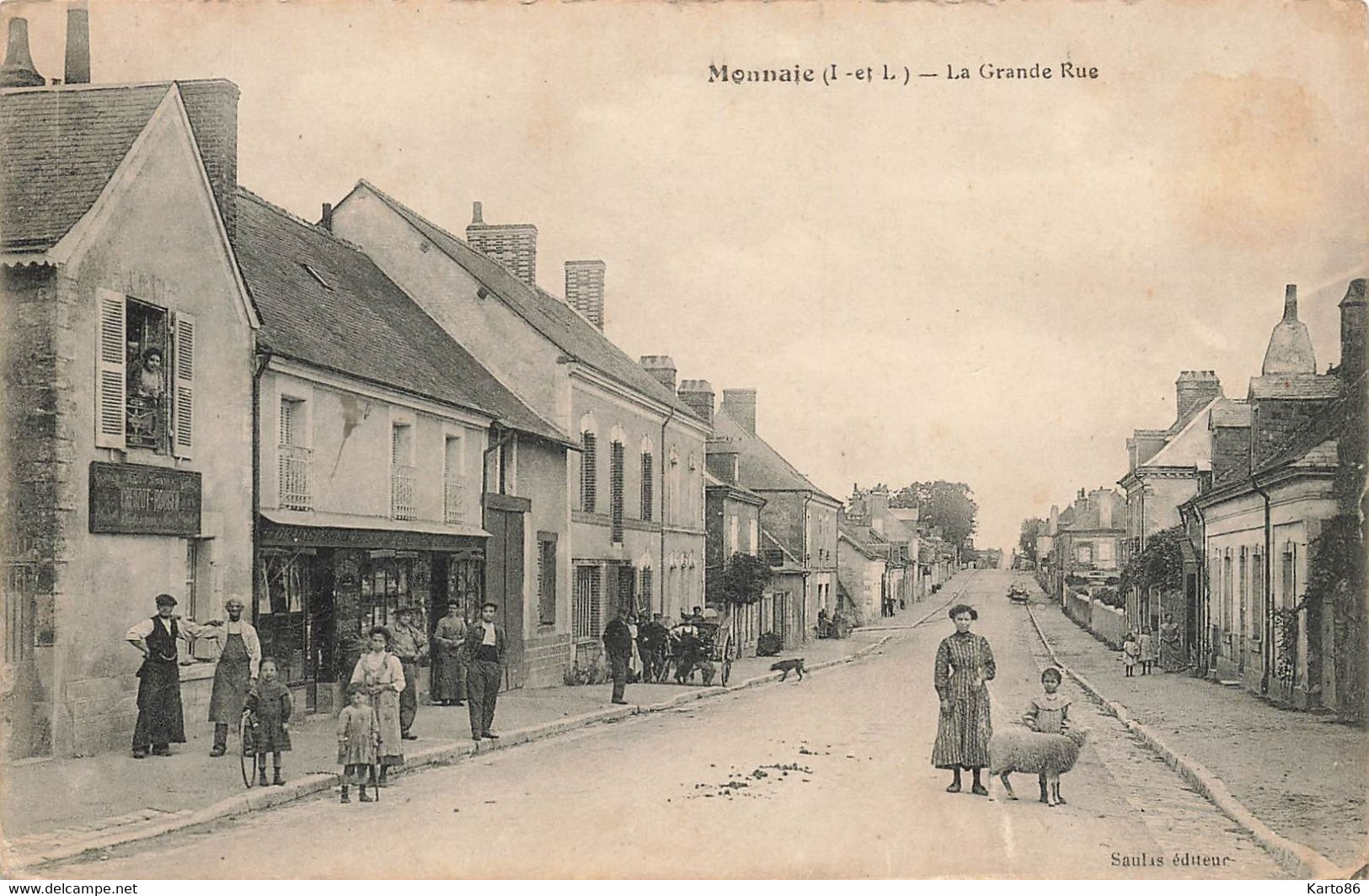 Monnaie * La Grande Rue Du Village * Commerces Magasins * Villageois - Monnaie