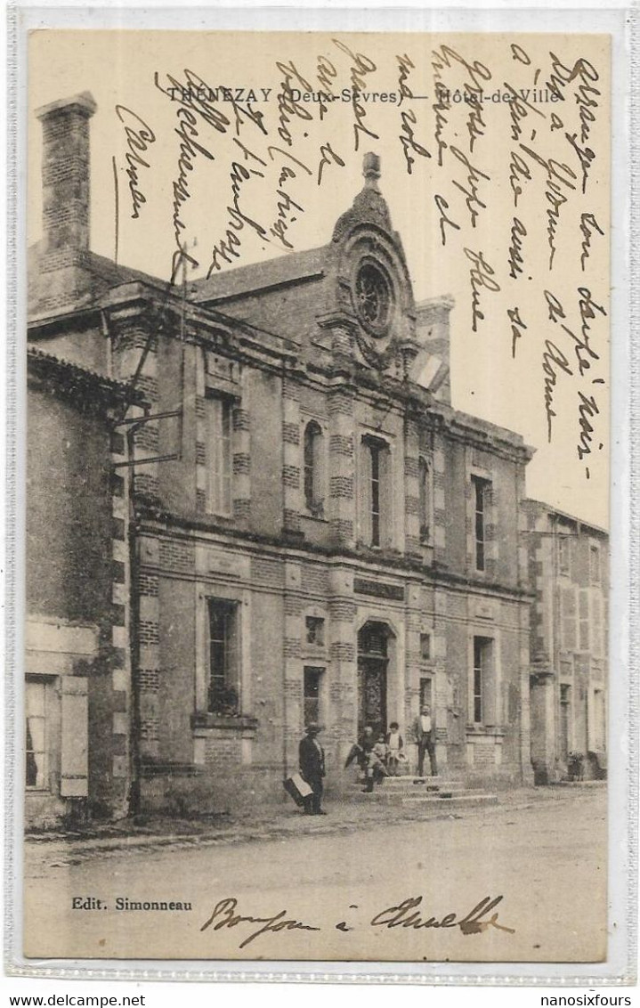 D 79. THENEZAY. HOTEL DE VILLE. CARTE ECRITE - Thenezay