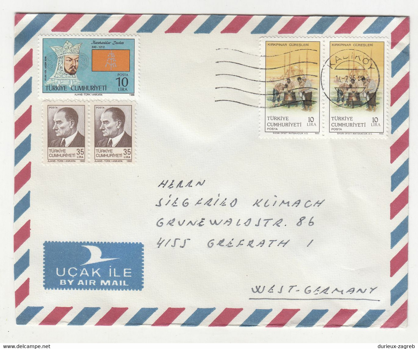 Turkey 5 Letter Covers Posted 1963-1986 To Austria/Germany B230301 - Lettres & Documents