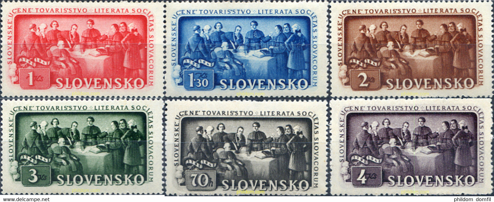 156341 MNH ESLOVAQUIA 1942 150 ANIVERSARIO DE LA SOCIEDAD LITERARIA ESLOVACA - Nuovi