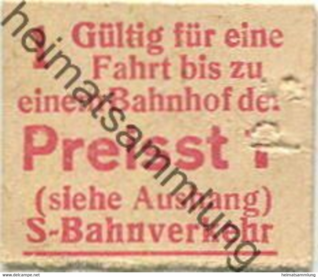 Deutschland - Berlin S-Bahn-Fahrkarte - Gültig Für Eine Fahrt Der Preisstufe 1 - Europa