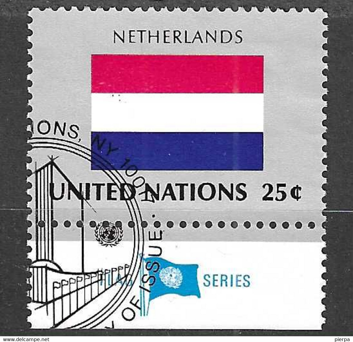 O.N.U. - 1989 - BANDIERE - OLANDA - CENT.25 - USATO (YVERT 550 - MICHEL 582) - Oblitérés