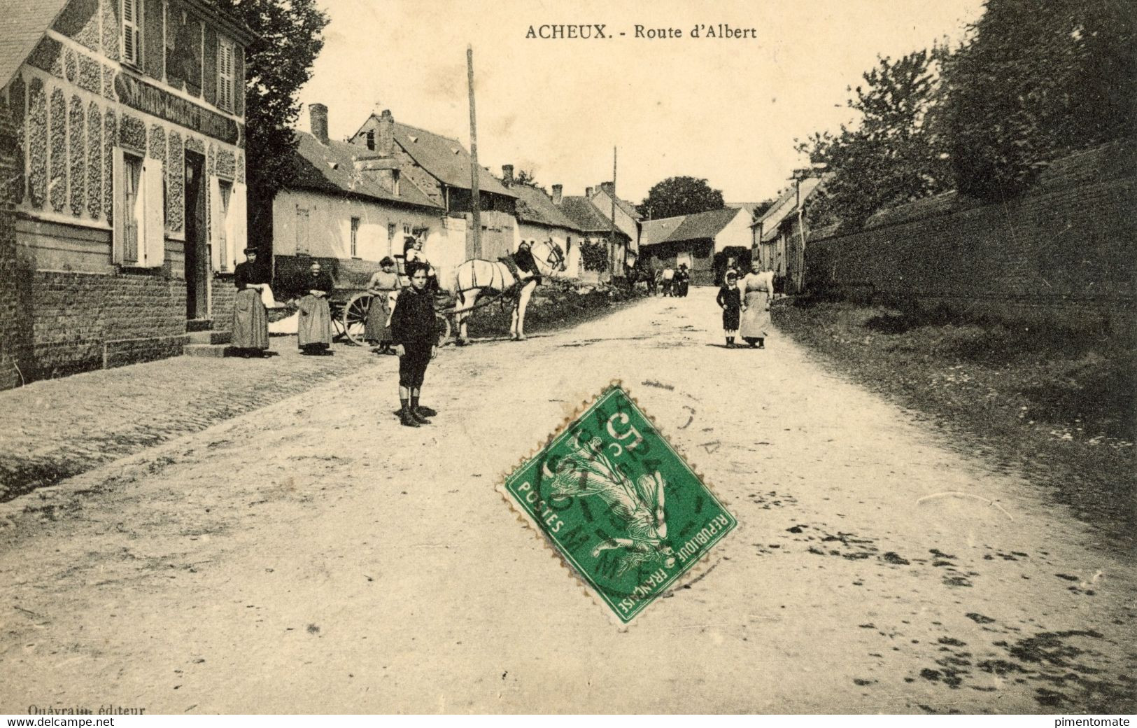 ACHEUX EN AMIENOIS ROUTE D'ALBERT 1913 - Acheux En Amienois