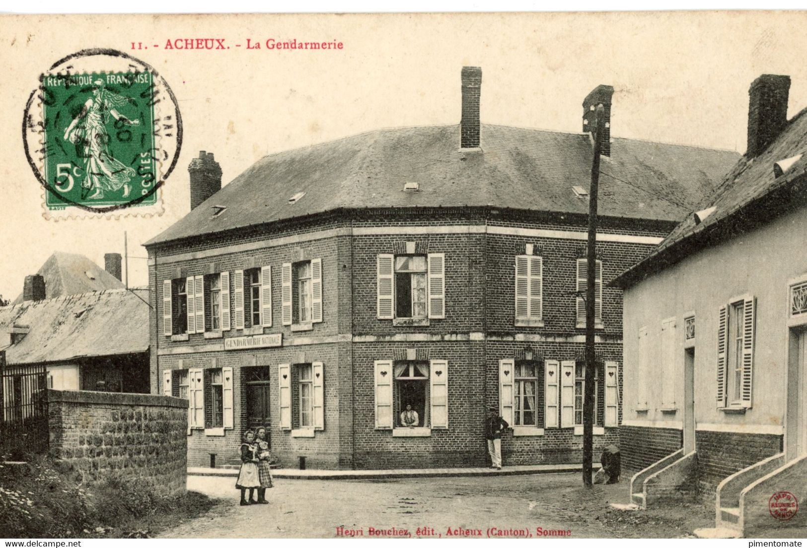 ACHEUX EN AMIENOIS LA GENDARMERIE 1909 - Acheux En Amienois