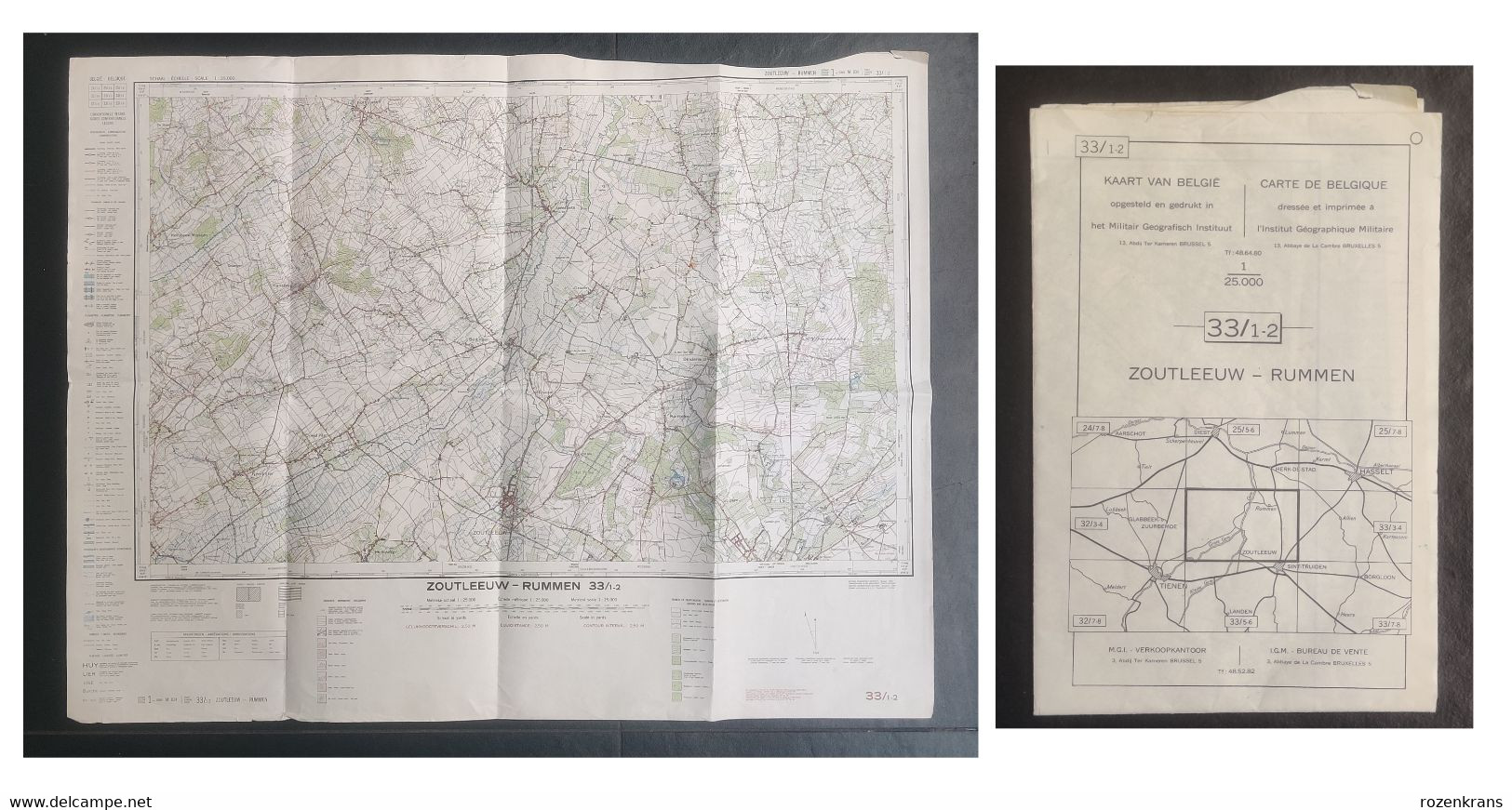 Topografische Kaart 1962 STAFKAART Zoutleeuw Rummen Ransberg Geetbets Nieuwerkerken Runkelen Kortenaken Hageland - Topographische Karten