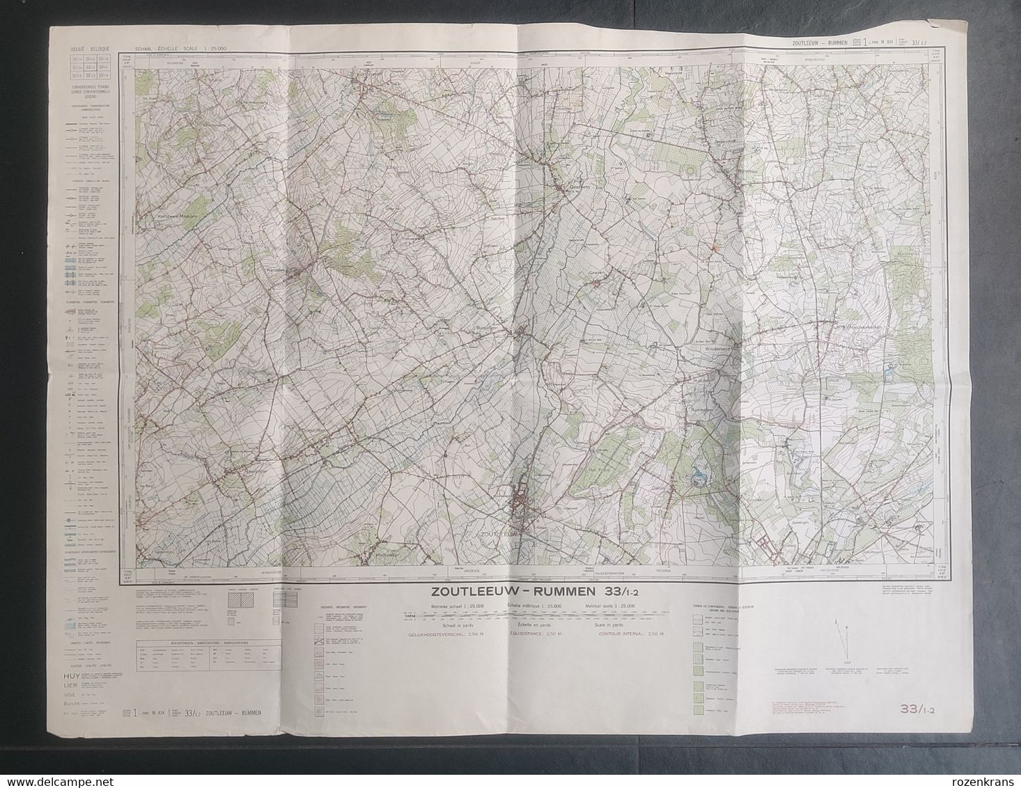 Topografische Kaart 1962 STAFKAART Zoutleeuw Rummen Ransberg Geetbets Nieuwerkerken Runkelen Kortenaken Hageland - Cartes Topographiques