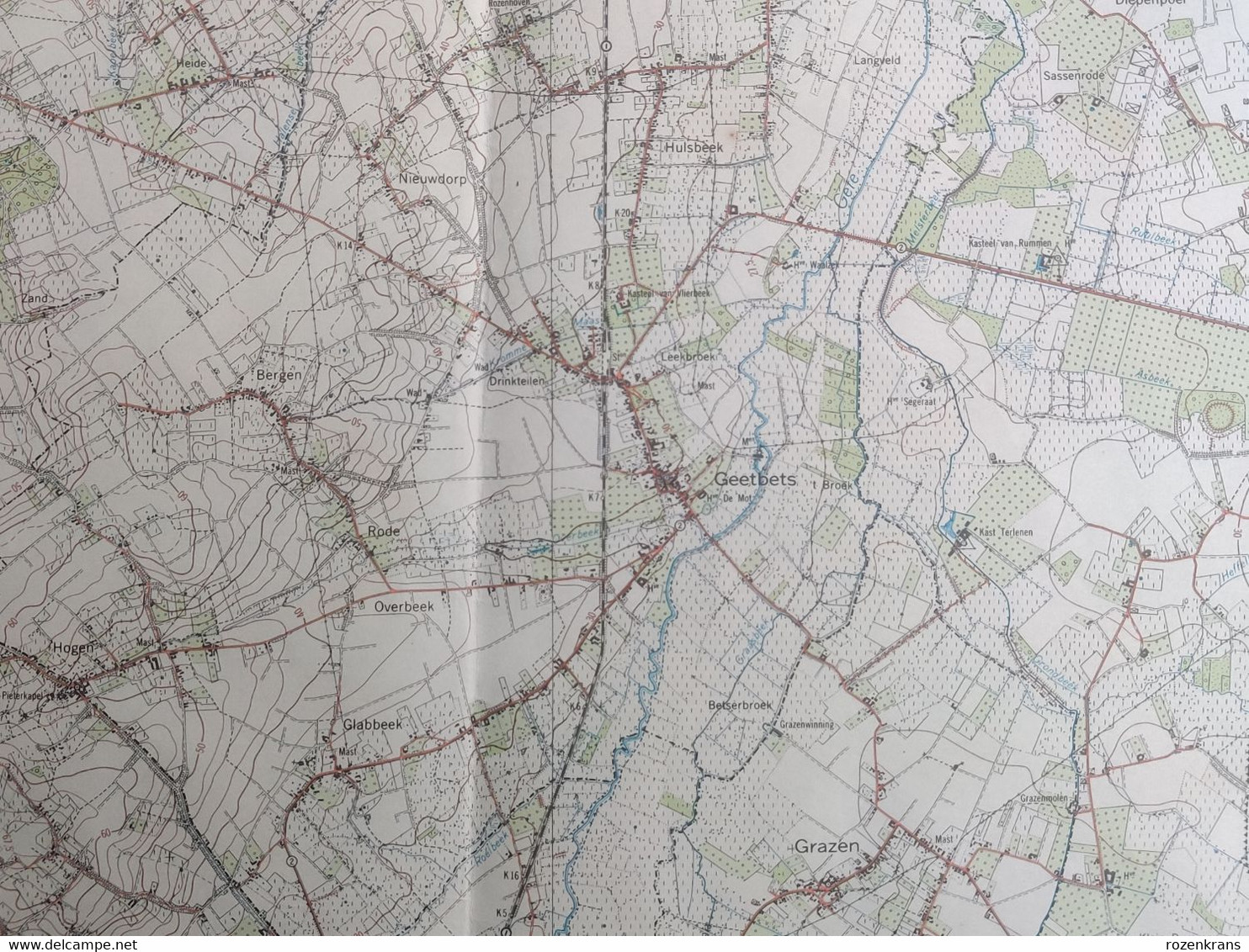 Topografische Kaart 1962 STAFKAART Zoutleeuw Rummen Ransberg Geetbets Nieuwerkerken Runkelen Kortenaken Hageland - Topographische Karten