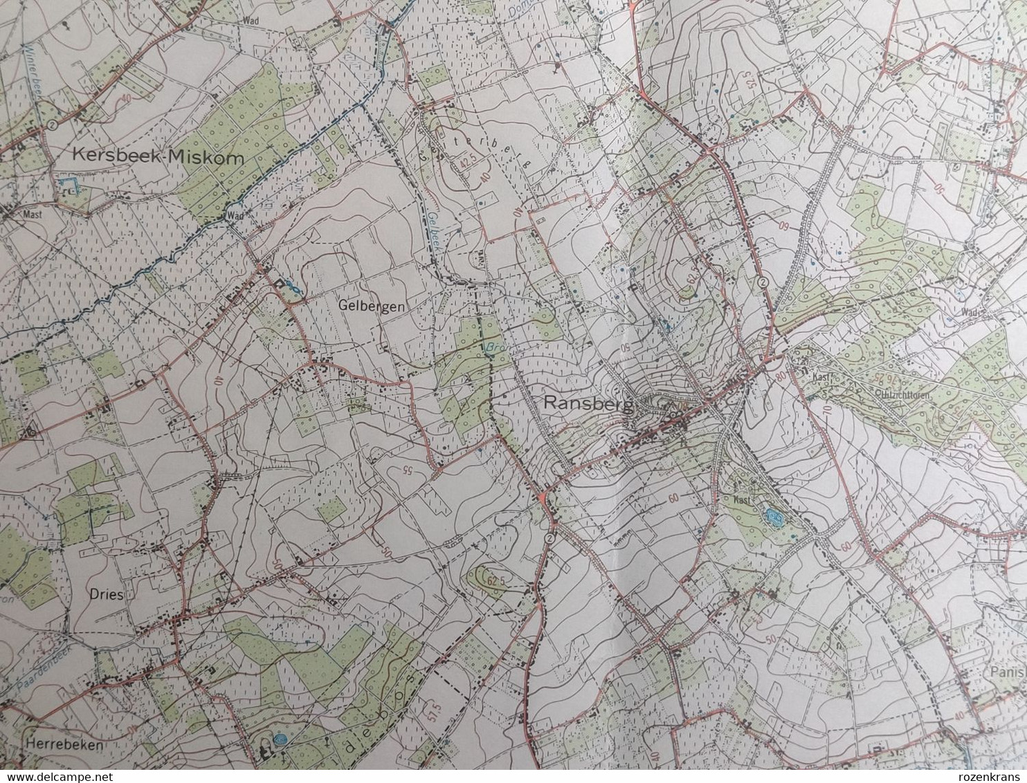 Topografische kaart 1962 STAFKAART Zoutleeuw Rummen Ransberg Geetbets Nieuwerkerken Runkelen Kortenaken Hageland