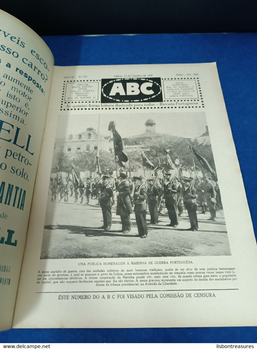 RARE PORTUGAL MAGAZINE REVISTA ABC ANO IX Nº431 1928 CAPA DE STUART DE CARVALHAIS - Other & Unclassified