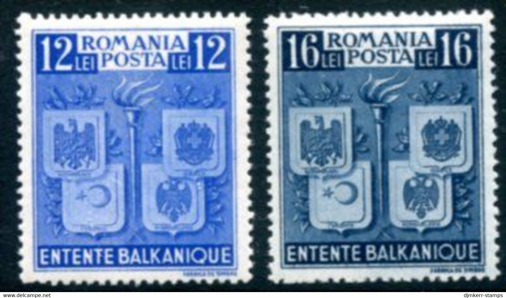 ROMANIA 1940 Balkan Entente MNH / **  Michel 615-16 - Unused Stamps