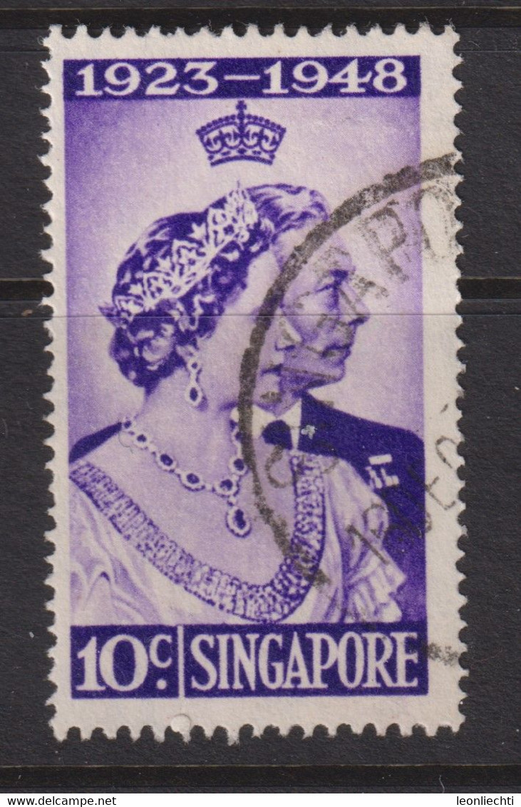 1948 Singapur , Mi: SG 21°/ Yt:SG 21°, King George VI And Queen Elizabeth - Silberhochzeit - Singapur (...-1959)