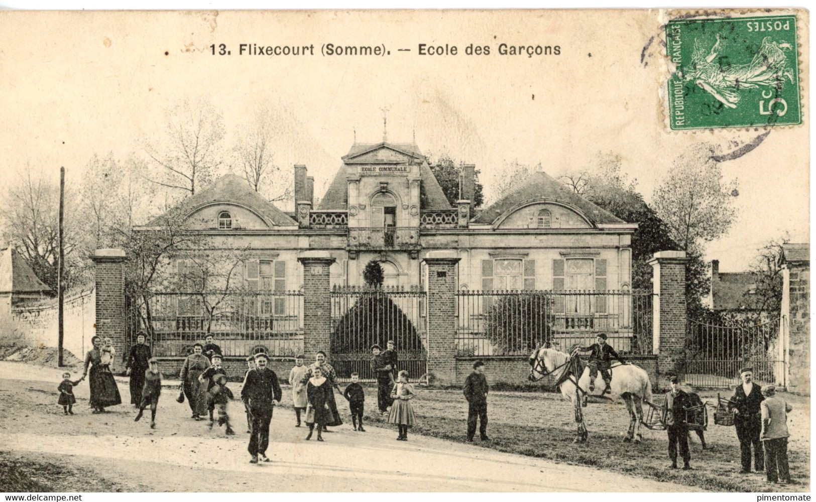 FLIXECOURT ECOLE DES GARCONS 1909 - Flixecourt