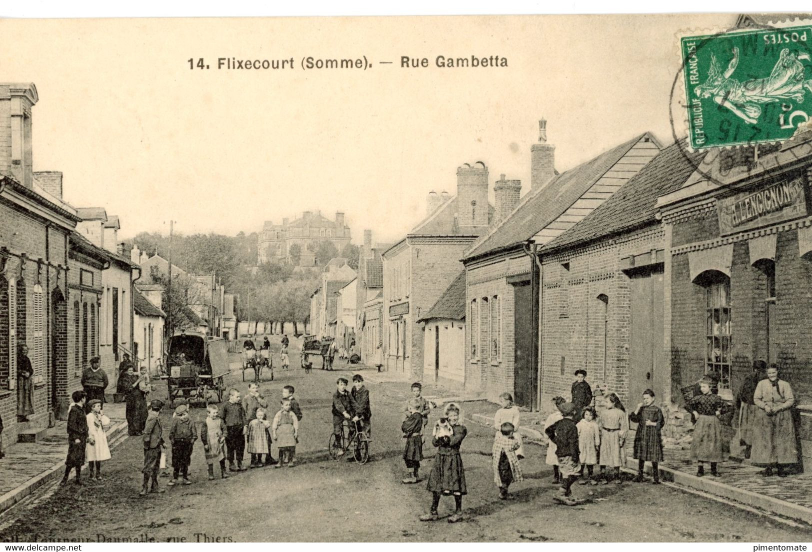 FLIXECOURT RUE GAMBETTA 1912 - Flixecourt