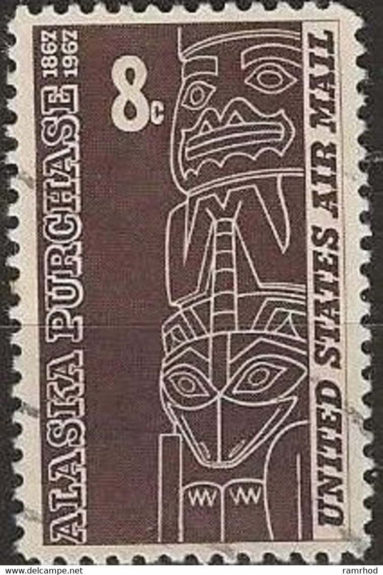 USA 1967 Air. Centenary Of Alaska Purchase - 8c Tlingit Totem, Southern Alaska FU - 3a. 1961-… Gebraucht