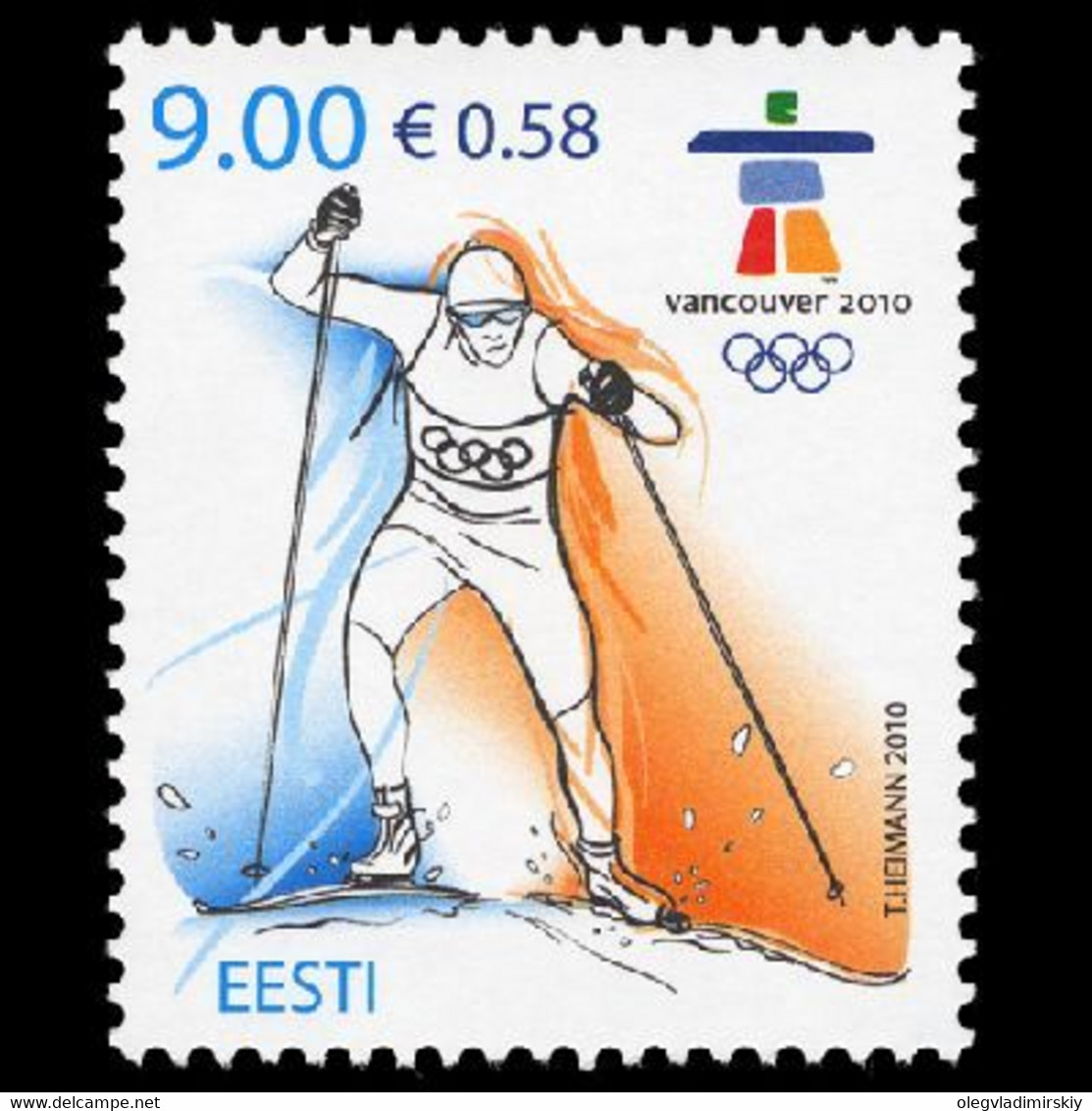 Estonia Estland 2010 XXI Olympic Winter Games In Vancouver Stamp Mint - Hiver 2010: Vancouver