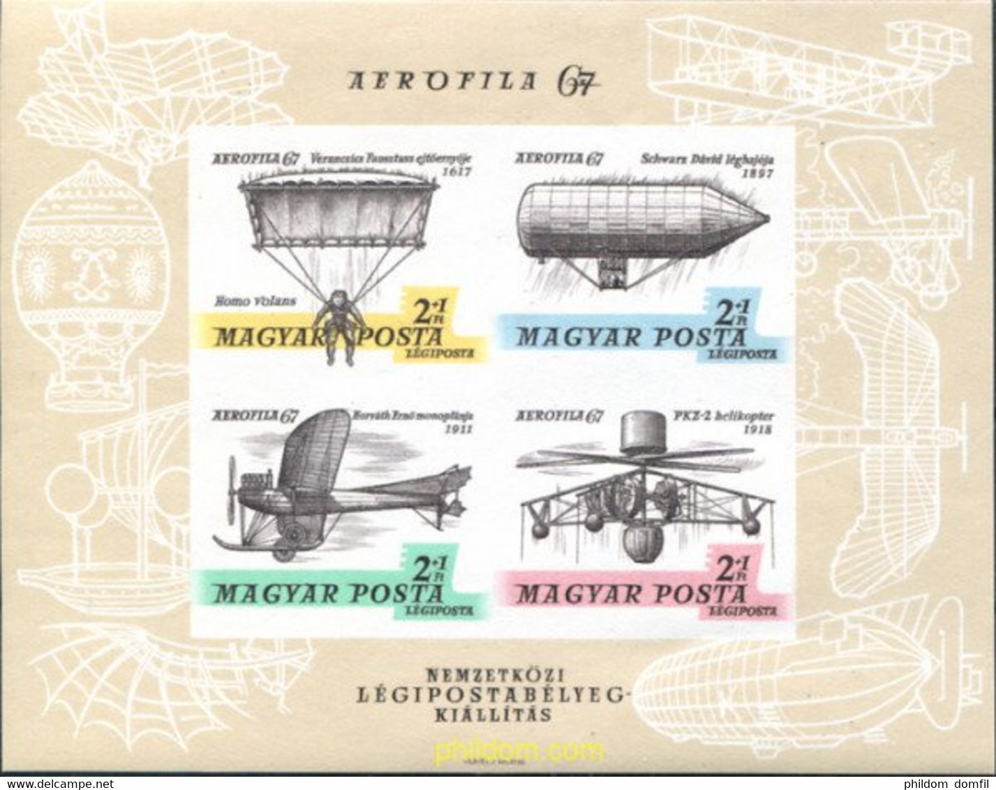 15558 MNH HUNGRIA 1967 PRECURSORES DEL PARACAIDISMO - Parachutespringen