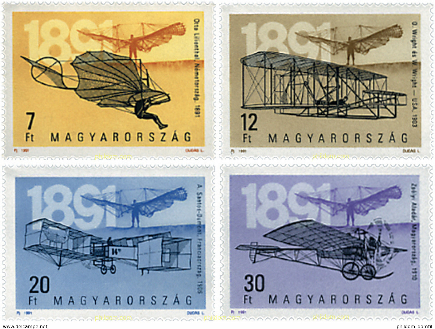 64329 MNH HUNGRIA 1991 PIONEROS DE LA AVIACION - Used Stamps