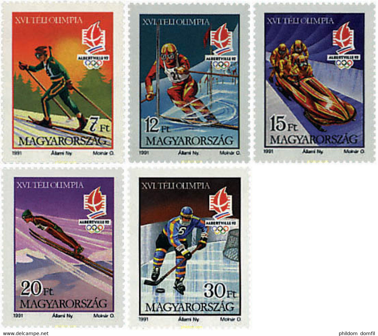 70965 MNH HUNGRIA 1991 16 JUEGOS OLIMPICOS INVIERNO ALBERTVILLE 1992 - Gebruikt