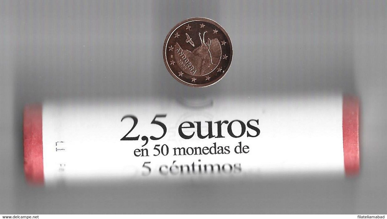 ANDORRA EUROS ROLLO CON 50 MONEDAS DE 0,05cts. Del Año 2022 (M.1) - Andorre