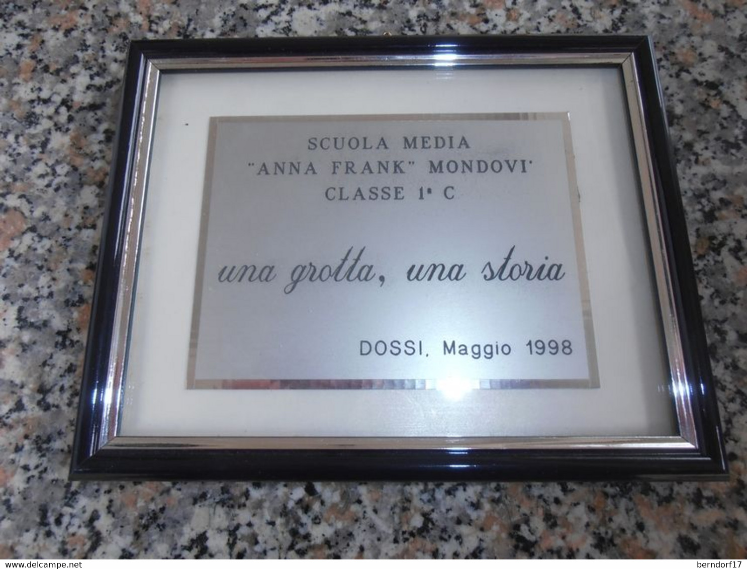 TARGA PREMIO SCUOLA MEDIA ANNA FRANK MONDOVI' - Art Contemporain