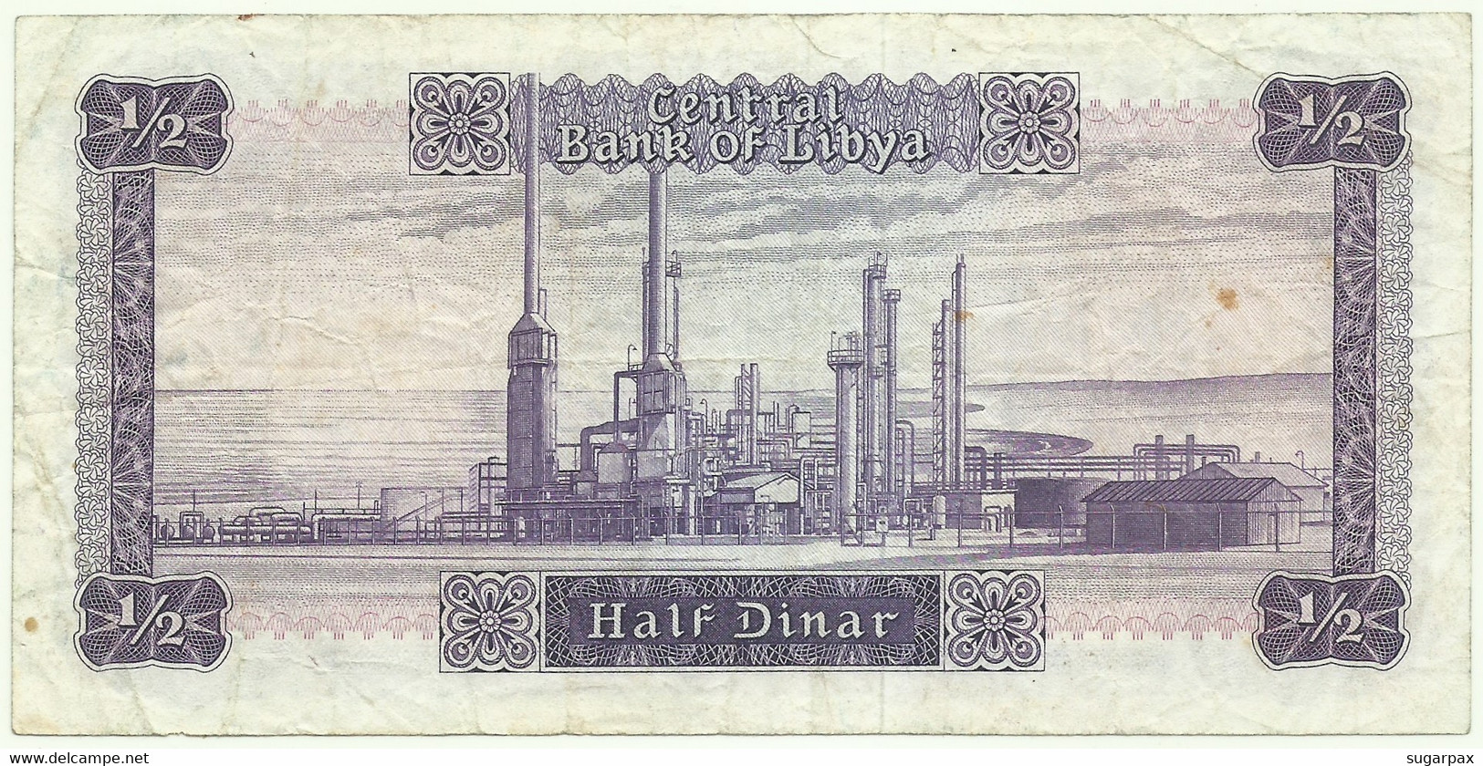 Libya - 1/2 Dinar - ND ( 1972 ) - Pick 34.b - Sign. 4 - Serie 1 D/9 - Central Bank Of Libya - Libyen