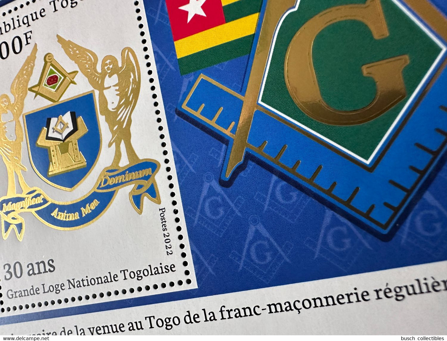 Togo 2022 S/S Bloc Gold Doré Mi. ? 50 Ans Grande Loge Régulière Franc-maçons Freimaurer Freemasonry Masonic - Togo (1960-...)