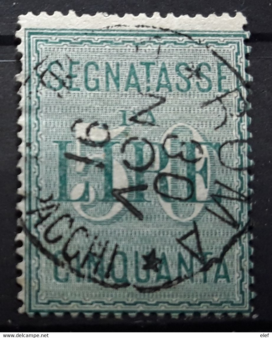 ITALIA ITALIE ITALY 1884 SEGNATASSE TAXE Yvert No 20, 50 Lire Vert Obl ROMA PACCHI , TB - Strafport