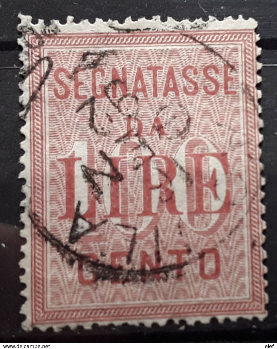 ITALIA ITALIE ITALY 1884 SEGNATASSE TAXE Yvert No 21, 100 Lire Carmin  Obl AQUILA , TB - Taxe